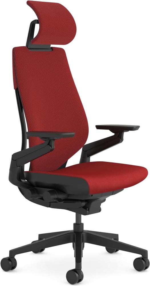 Steelcase Gesture Ergonomischer Bürostuhl mit 360° Armlehnen, 3D-Live Back Lumbalstütze, anpassbarer Kopfstütze Scarlet/Rot Bild 1