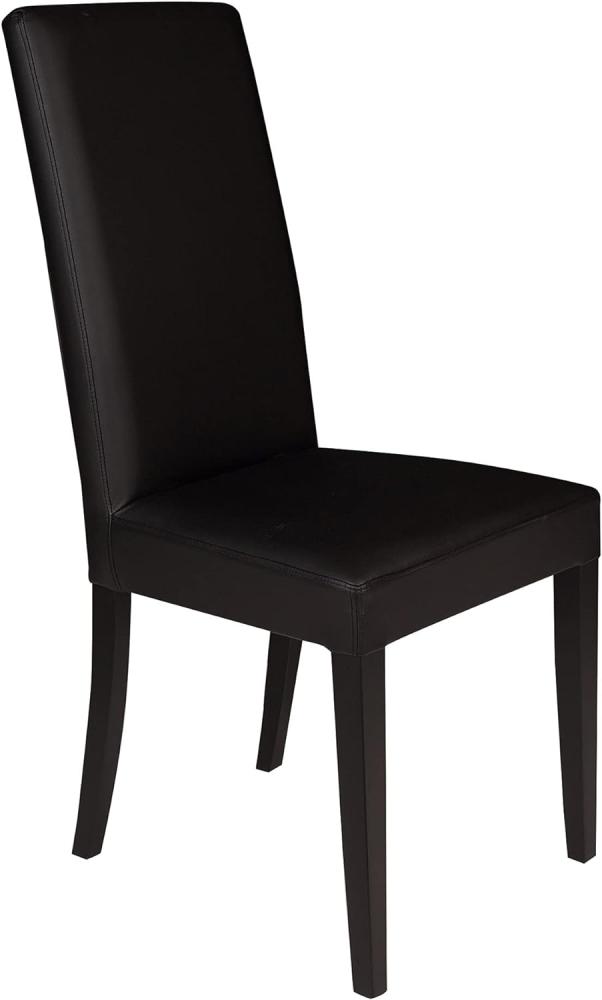 Dmora Klassischer Stuhl aus Holz und Kunstleder, für Esszimmer, Küche oder Wohnzimmer, Made in Italy, cm 46x55h99, Sitzhöhe cm 47, Farbe Schwarz Bild 1