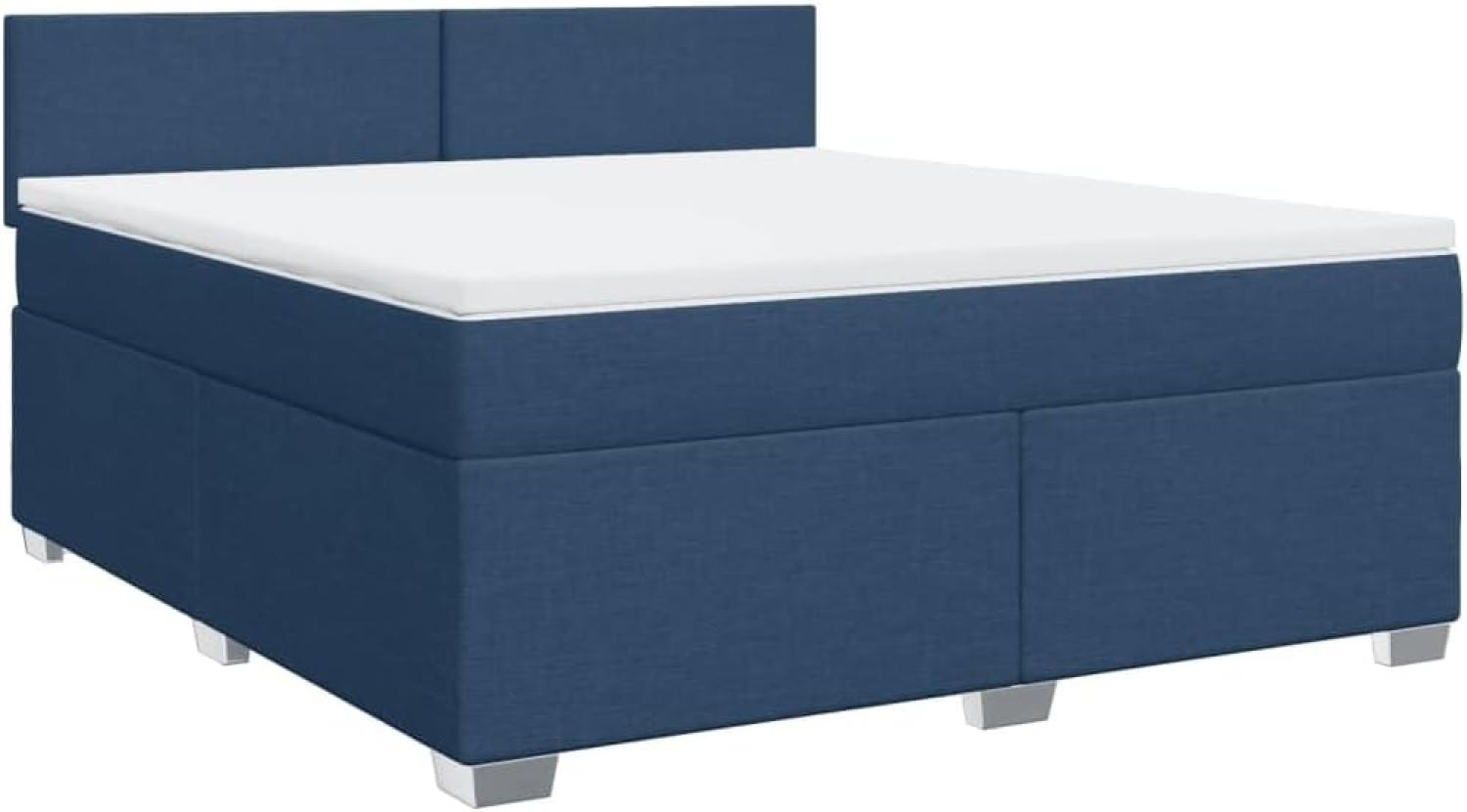 Boxspringbett mit Matratze Blau 180x200 cm Stoff 3288266 Bild 1