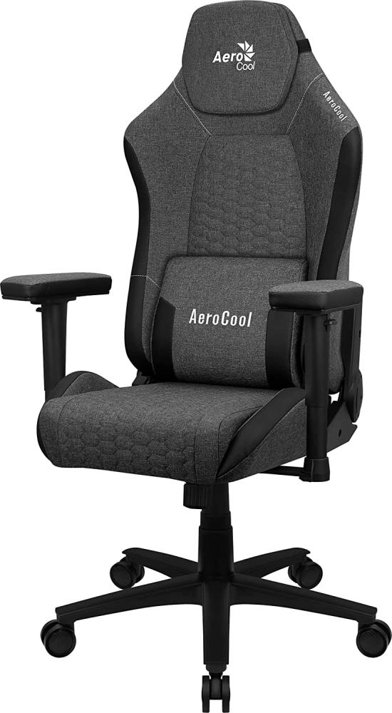 Aerocool CROWNASHBK, Ergonomischer Gaming Stuhl, Verstellbare Kissen, AeroWeave Technologie, Schwarz Bild 1