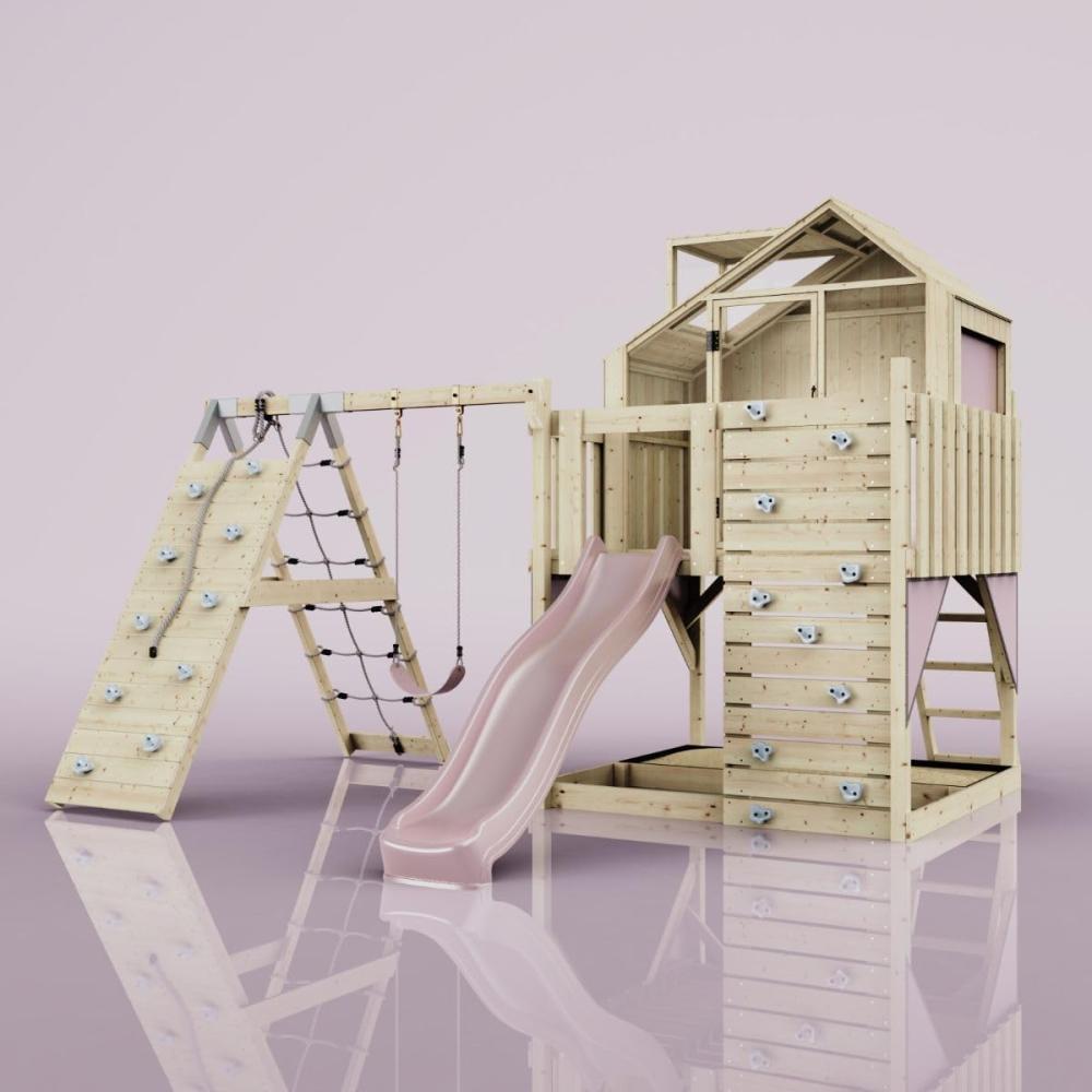 PolarPlay Spielturm Anika aus Holz in Rosa Bild 1