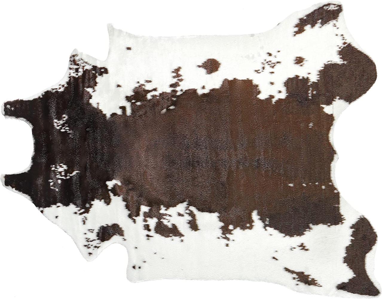 Kunstfell-Teppich Kuh weiß braun 130 x 170 cm BOGONG Bild 1