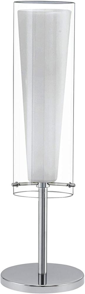Eglo 89835 Tischlampe PINTO in chrom und weiß, E27 max. 1X40W H:50cm mit Kabelschalter Bild 1