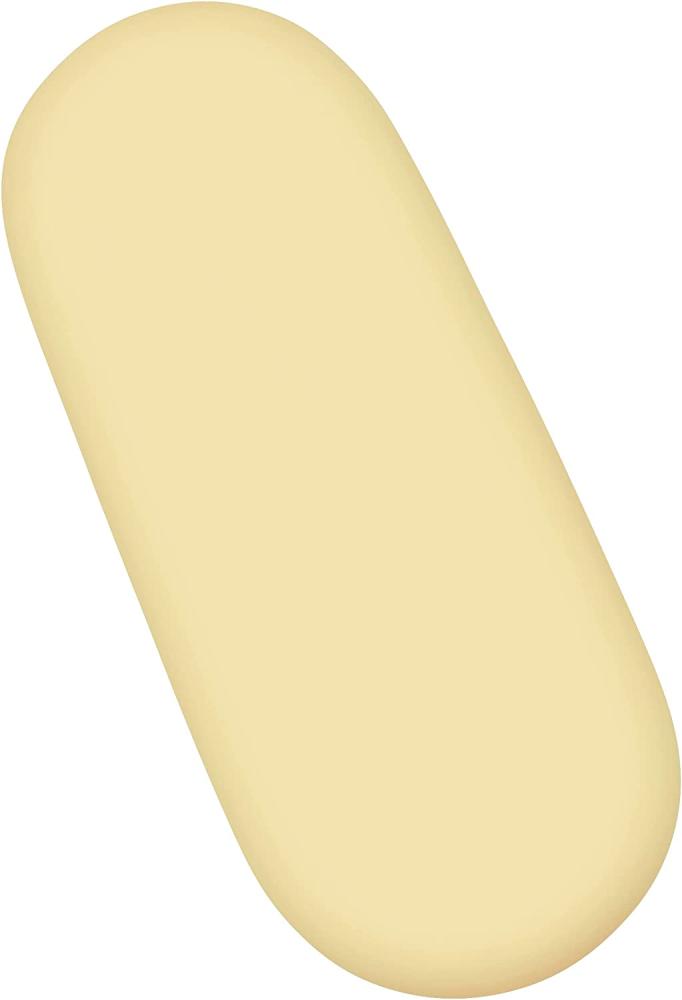 Spannbetttuch für Babykörbe, 100 % Baumwolle, Jersey, oval, Gelb Bild 1