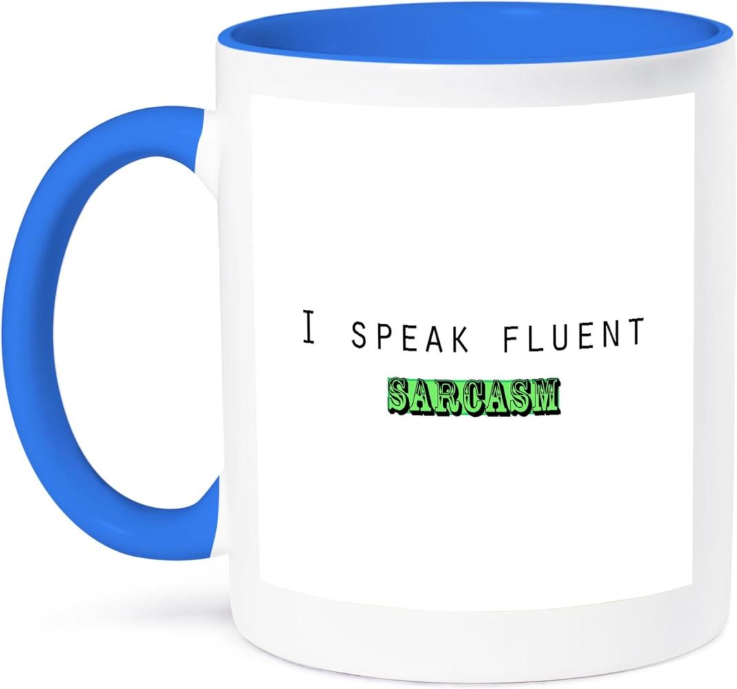 3dRose I Speak Fluent Sarcasm-Two Ton Tasse, Keramik, Blau, 10,2 x 7,62 x 9,52 cm Bild 1