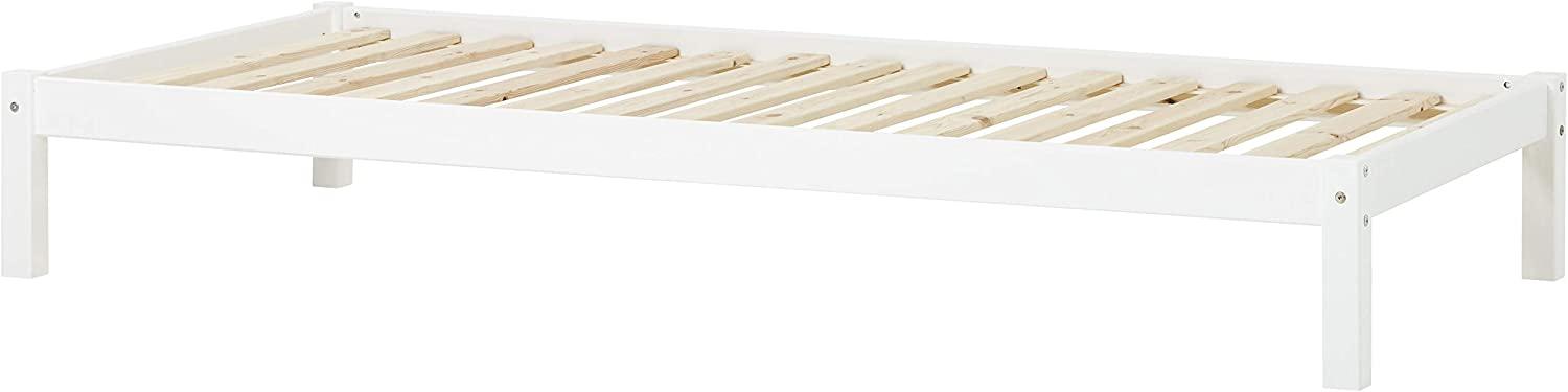 Hoppekids 'Basic' Einzelbett 90x200 cm, Weiß, inkl. Rolllattenrost, nachhaltig Bild 1