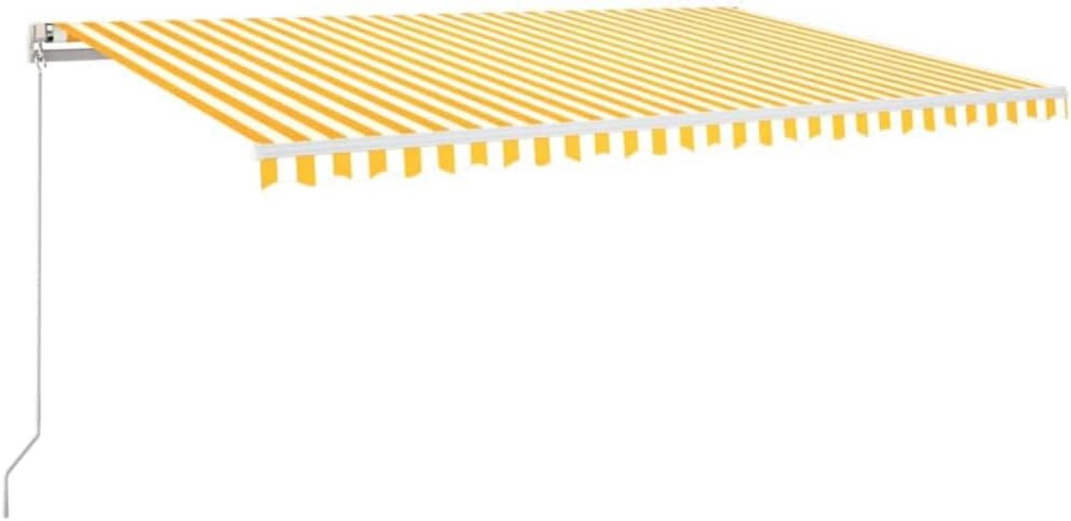 Gelenkarmmarkise Automatisch 500x300 cm Gelb und Weiß Bild 1