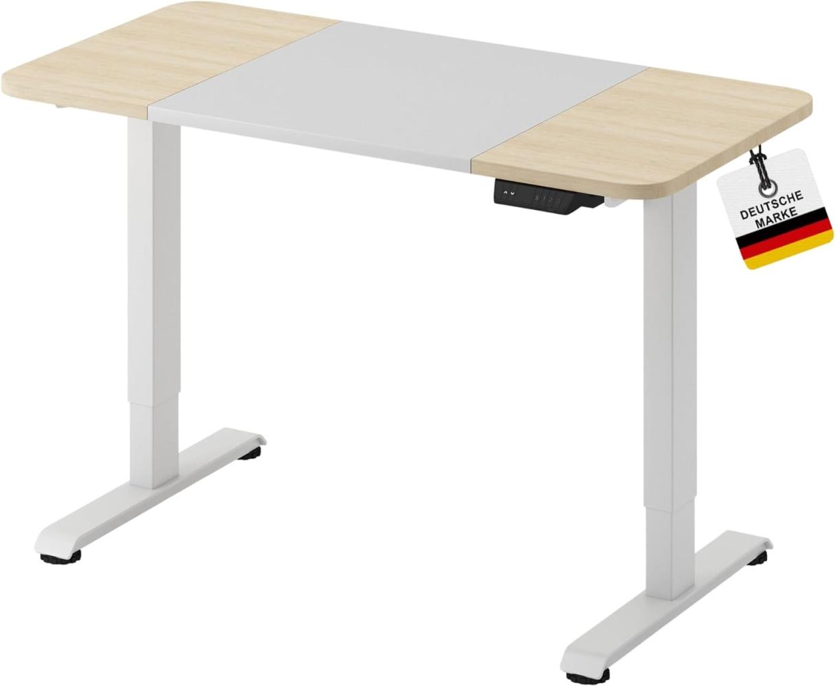 ALBATROS Höhenverstellbarer Schreibtisch LIFT 4P12, 120 x 60cm 120cm x 60xm, Weiss/Eiche Bild 1