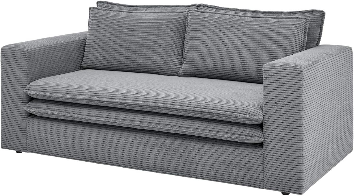 Sofa 2-Sitzer Pesaro in grau Cord 180 cm Bild 1