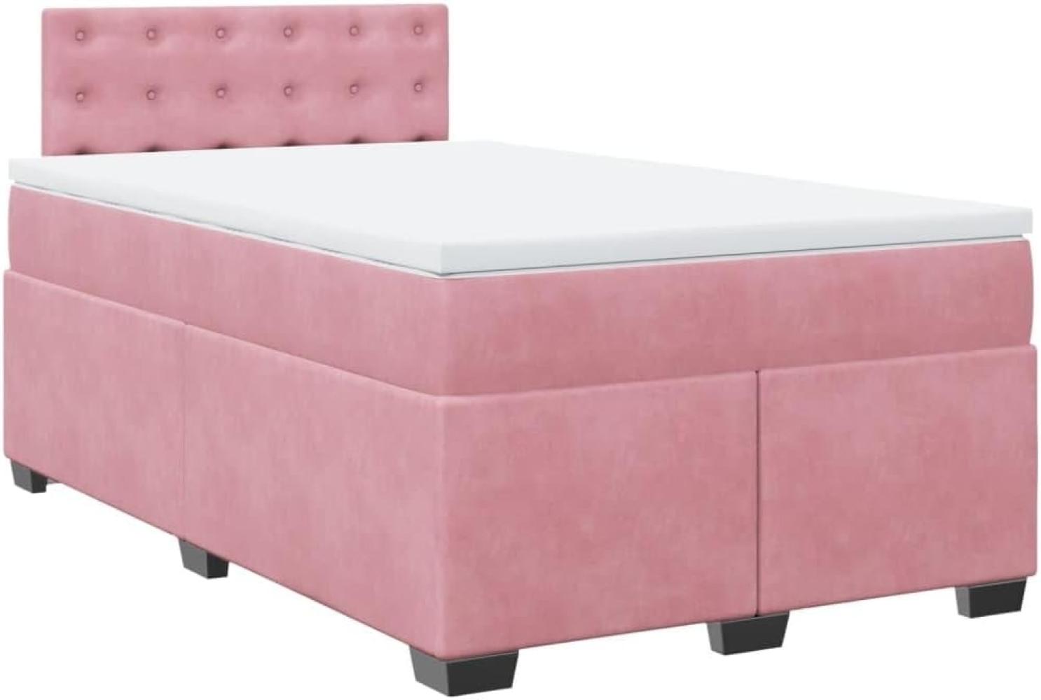 Boxspringbett mit Matratze Rosa 120x200 cm Samt Bild 1