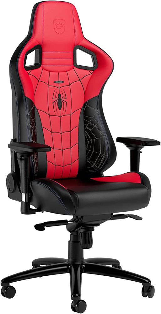 noblechairs Epic Spider-Man Gaming Stuhl, Bürostuhl Ergonomisch, Schreibtisch Stuhl, Kopf- und Lendenstütze, PU-Leder, Entwickelt für Nutzer bis 120 kg und 1,7 Meter Hoch Bild 1
