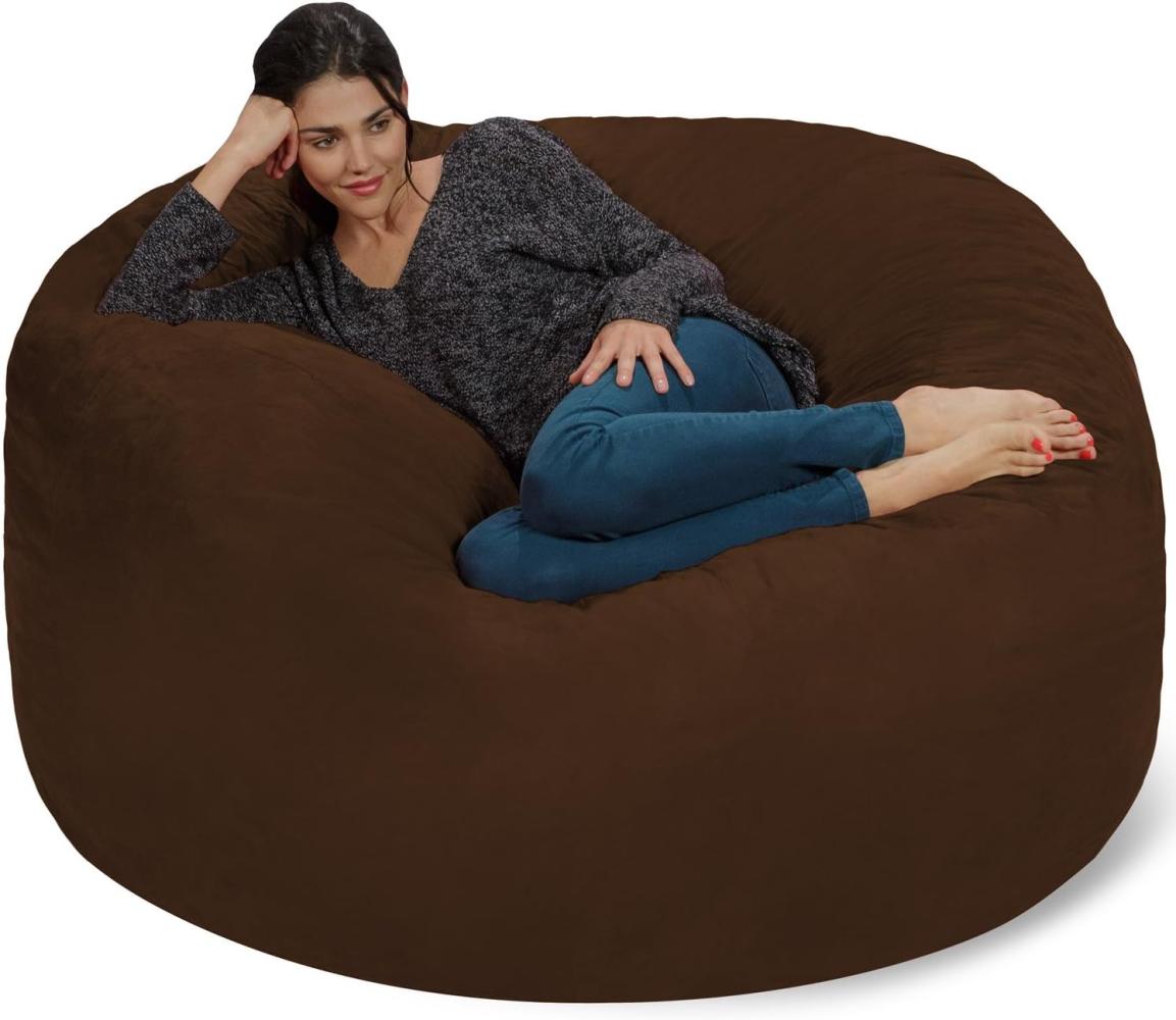 Chill Sack Bohnenbeutelstuhl: Riesen Memory Foam Möbel Taschen und große Liege - großes Sofa mit großen Wasser resistent Soft Micro Suede Cover - Schokolade, 5 Fuß Bild 1