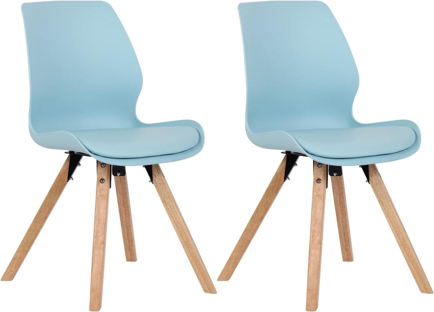 2er Set Stuhl Luna Kunststoff (Farbe: blau) Bild 1