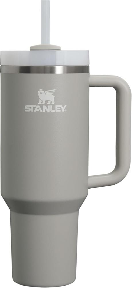 STANLEY Quencher H2.0 FlowState Trinkflasche mit Strohhalm 1.2L - Thermobecher Kühlt 11 Stunden - 48 Stunden Eisgekühlt - Spülmaschinenfest - Thermosflasche BPA Frei - Kaffeebecher To Go - Ash Bild 1