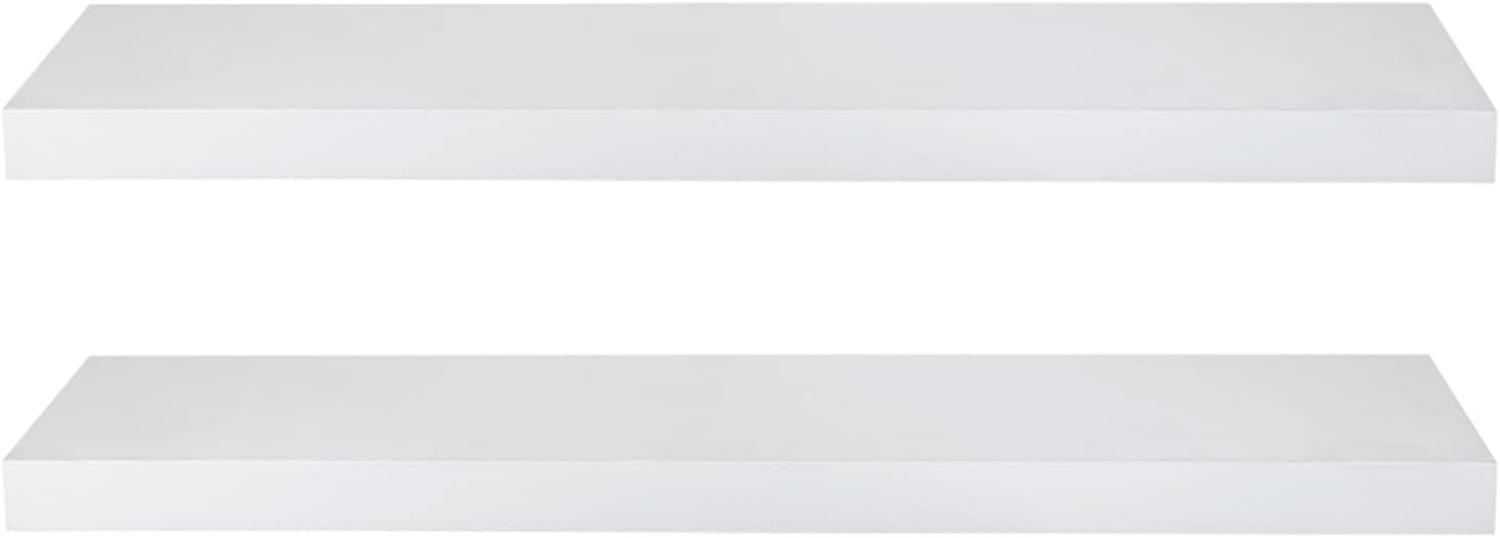 eSituro Wandregal, schwebendes weißes Regale für Wandmontage, 2er-Set Schweberegal Hängeregal Wandbrett im Wohnzimmer Schlafzimmer Küche Badezimmer, 100x3,8x22,9 cm Bild 1