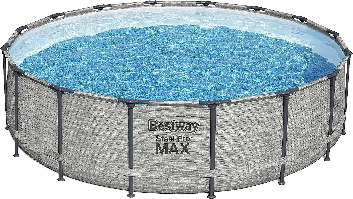 Bestway 'Frame Pool Steel Pro MAX Set', 488 x 122 cm, inkl. Pumpe, Leiter, Abdeckung Bild 1
