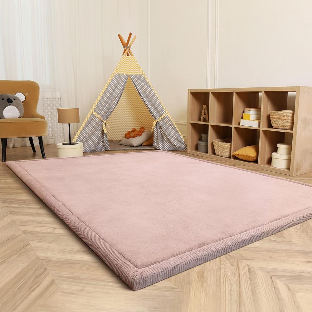 Paco Home Teppich Kinderzimmer Kinderteppich Baby Spielteppich Krabbeldecke Krabbelmatte Weich rutschfest Jungen Mädchen Deko, Grösse:200x350 cm, Farbe:Pink Bild 1