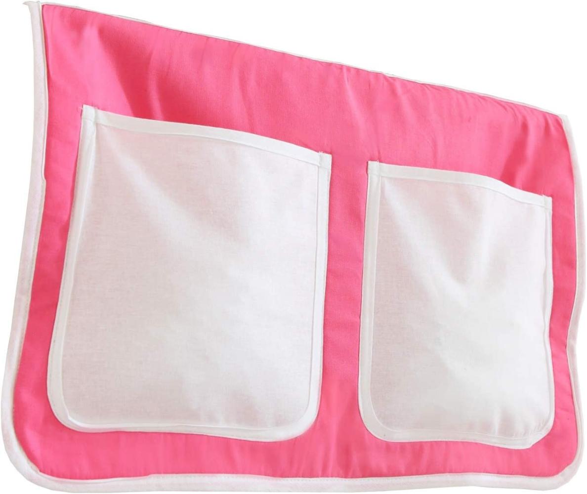 Ticaa Bett-Tasche für Hoch- und Etagenbetten - rosa-weiß Bild 1