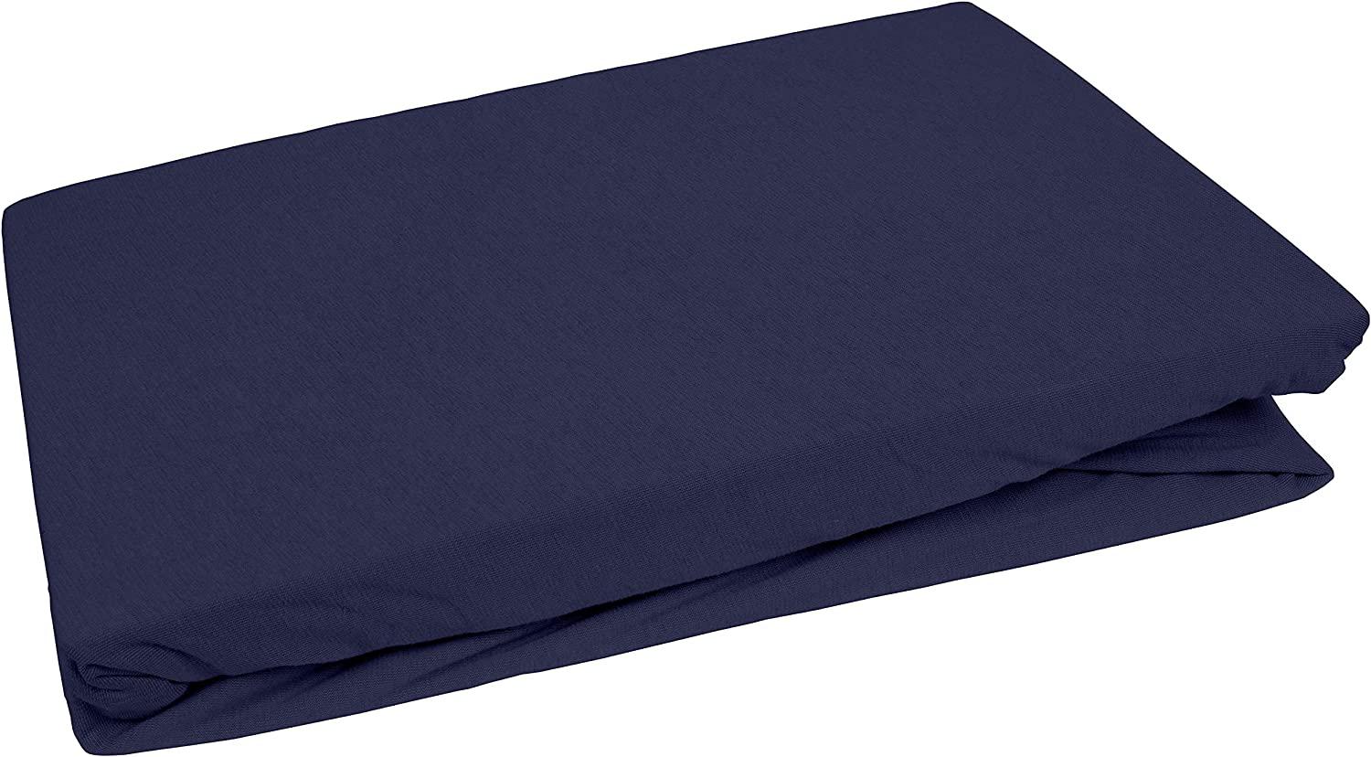 Bettwaesche-mit-Stil Jersey Spannbettlaken dunkelblau 140 – 160 x200cm Höhe bis 30cm Bild 1