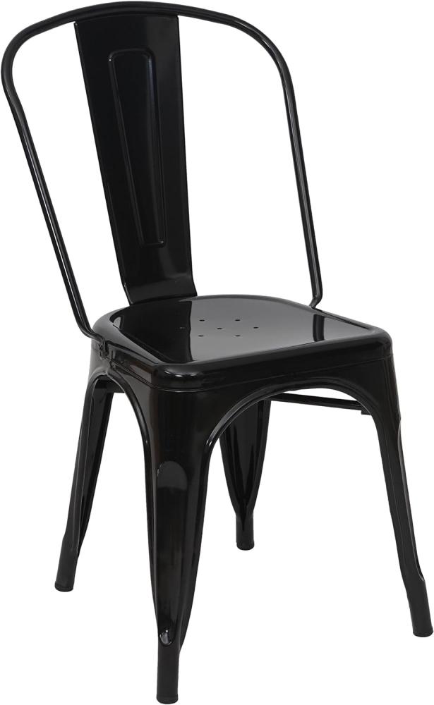 Stuhl HWC-A73, Bistrostuhl Stapelstuhl, Metall Industriedesign stapelbar ~ schwarz Bild 1