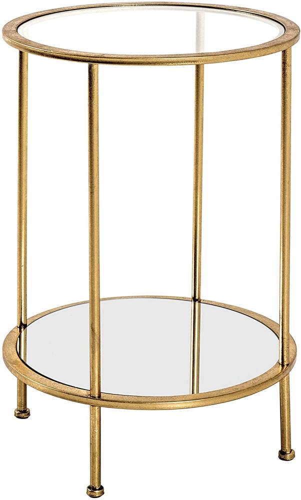 HAKU Möbel Beistelltisch, Stahlrohr, Gold, Ø 38 x 55 cm Bild 1