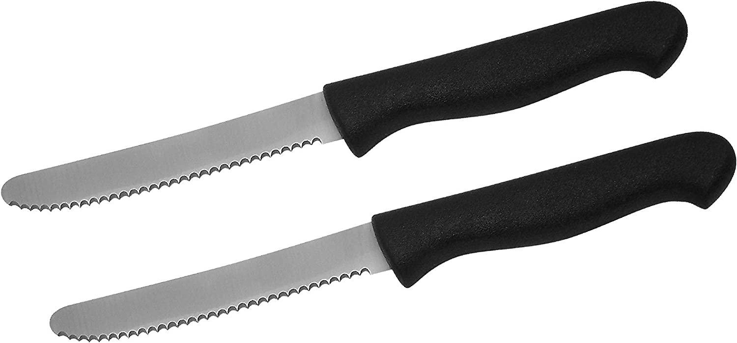 Fackelmann Frühstücksmesser, Küchenmesser mit Klinge aus Edelstahl, Allzweckmesser (Farbe: Schwarz-Silber), Menge: 2 Stück Bild 1