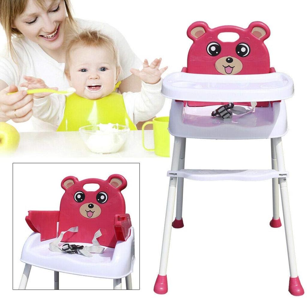 4 in1 Kinderhochstuhl Babystuhl Sitzerhöhung Treppenhochstuhl Pink DHL Bild 1