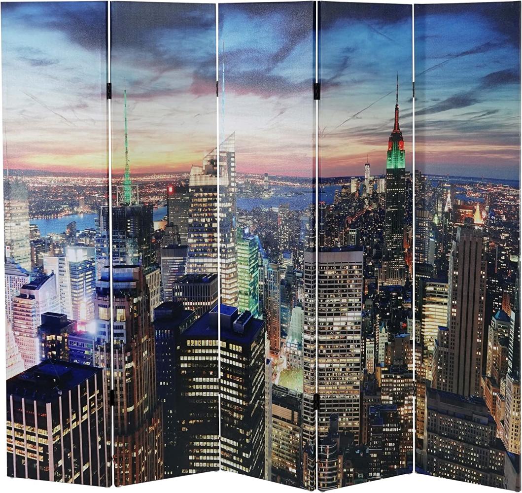 LED-Paravent Trennwand Raumteiler New York, Timer, netzbetrieben 180x200cm, 30 LEDs Bild 1