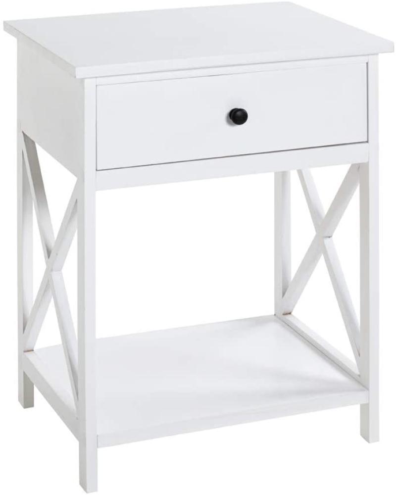 HAKU Möbel Beistelltisch, Holzwerkstoff, weiß, T 35 x B 46 x H 60 cm Bild 1