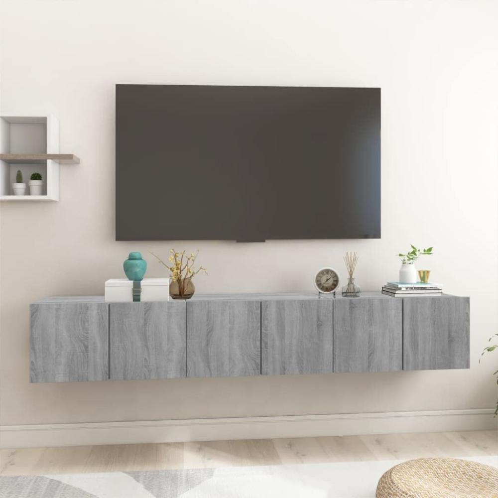 TV-Wandschrank Grau Sonoma 3 Stk. 60x30x30 cm Holzwerkstoff Bild 1