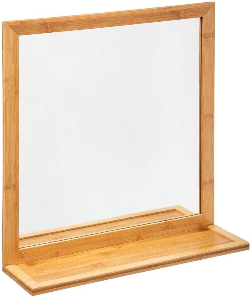 Spiegel mit Ablage, 47 x 51 cm, Bambusrahmen Bild 1
