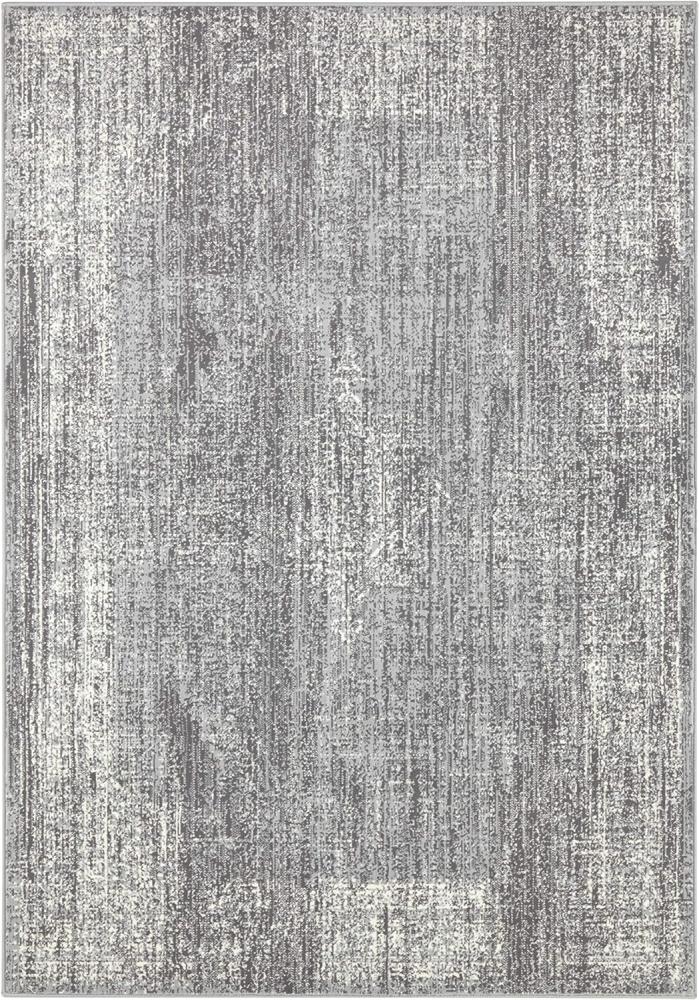 Kurzflor Teppich Elysium Grau Creme - 200x290x0,9cm Bild 1