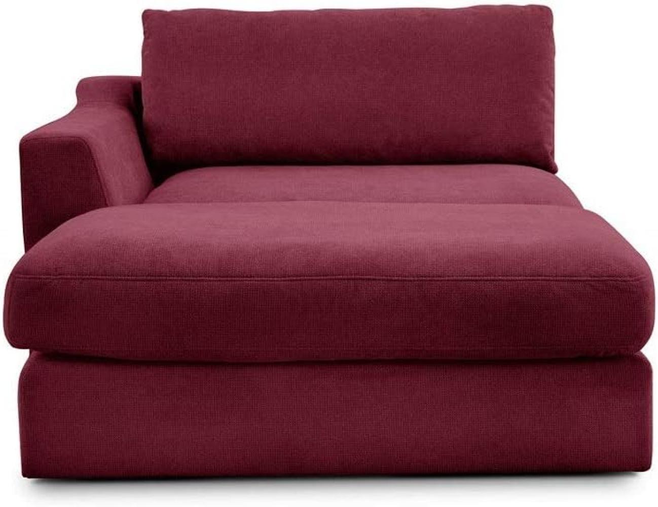 CAVADORE Sofa-Modul "Fiona" Longchair mit Armteil links / XXL-Recamiere passend zur Couchgarnitur Fiona / 139 x 90 x 199 /Webstoff rot Bild 1