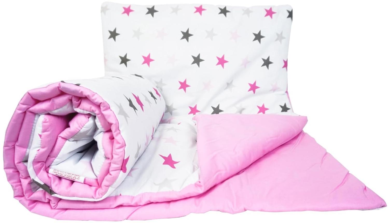 2 Stück Baby Kinder Quilt Bettdecke & Kissen Set 80x70 cm passend für Kinderbett oder Kinderwagen Muster 19 Bild 1