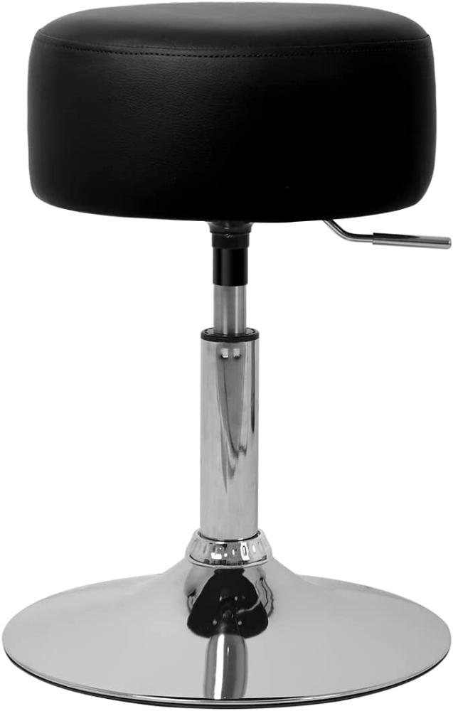 Sitzhocker Ø 33 cm Schwarz aus verchromter Stahl ML-Design Bild 1