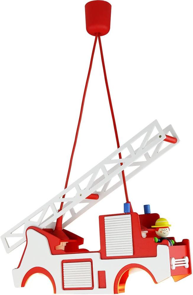 Elobra No. 125694 Pendelleuchte Feuerwehr mit Fred 2-flammig, Rot, Weiß Bild 1