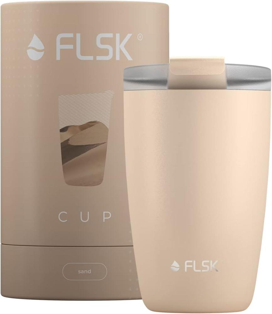 FLSK CUP 'Coffee To Go-Becher' Thermobecher, Edelstahl, beige, 350 ml Bild 1