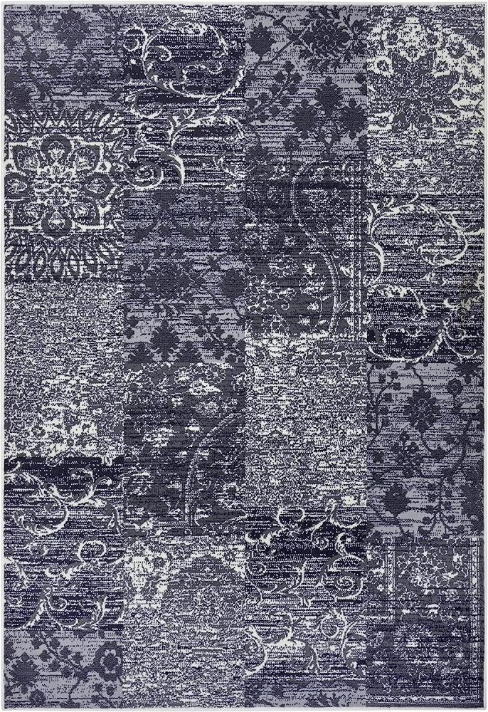 Kurzflor Teppich Bloques Grau Creme - 80x150x0,9cm Bild 1