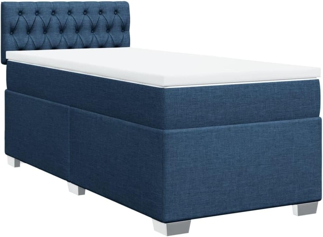 Boxspringbett mit Matratze Blau 90x200 cm Stoff 3288084 Bild 1