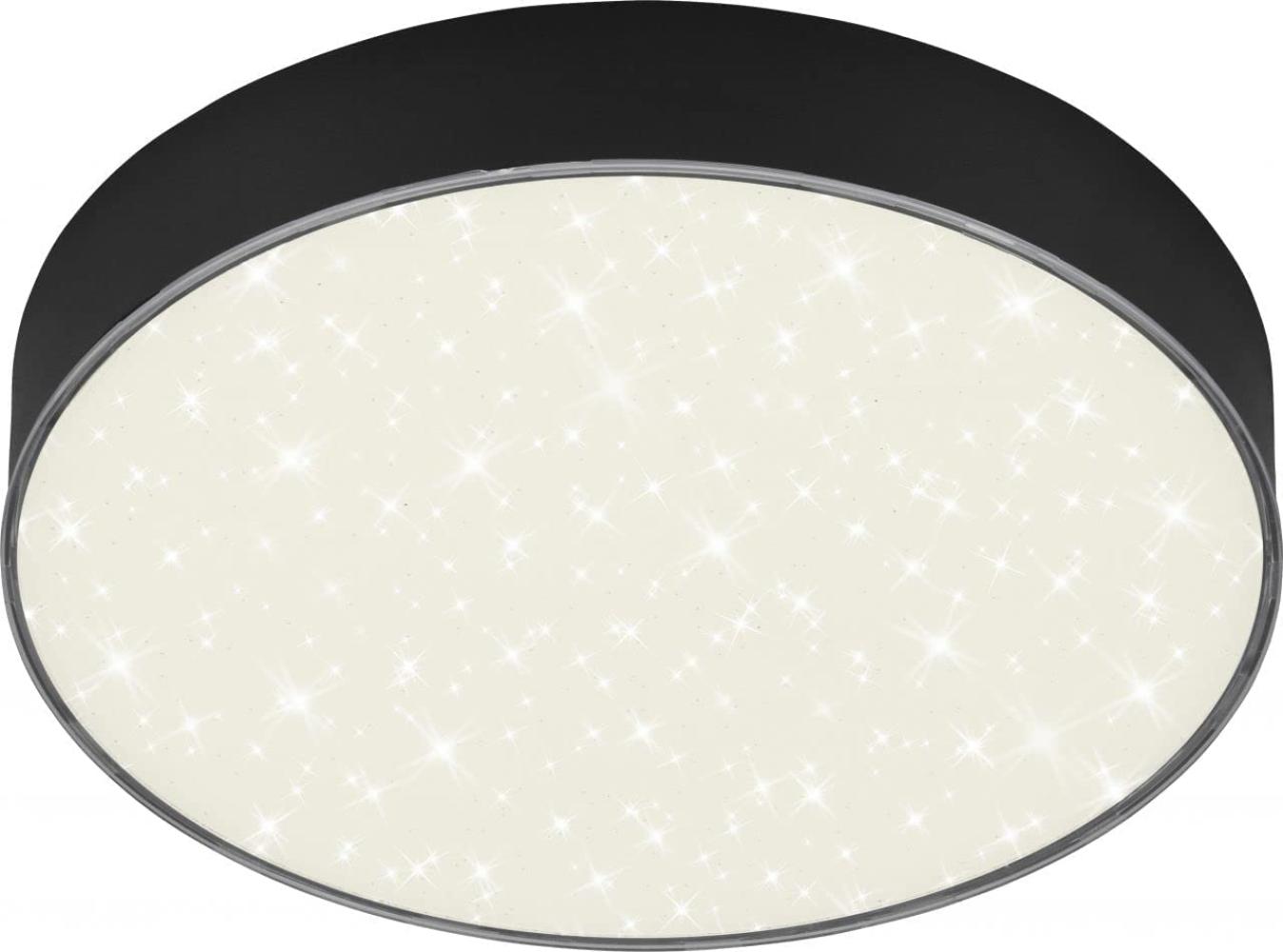 Briloner LED Deckenleuchte Flame Star schwarz Ø 21,2 cm mit Sternenhimmel Bild 1