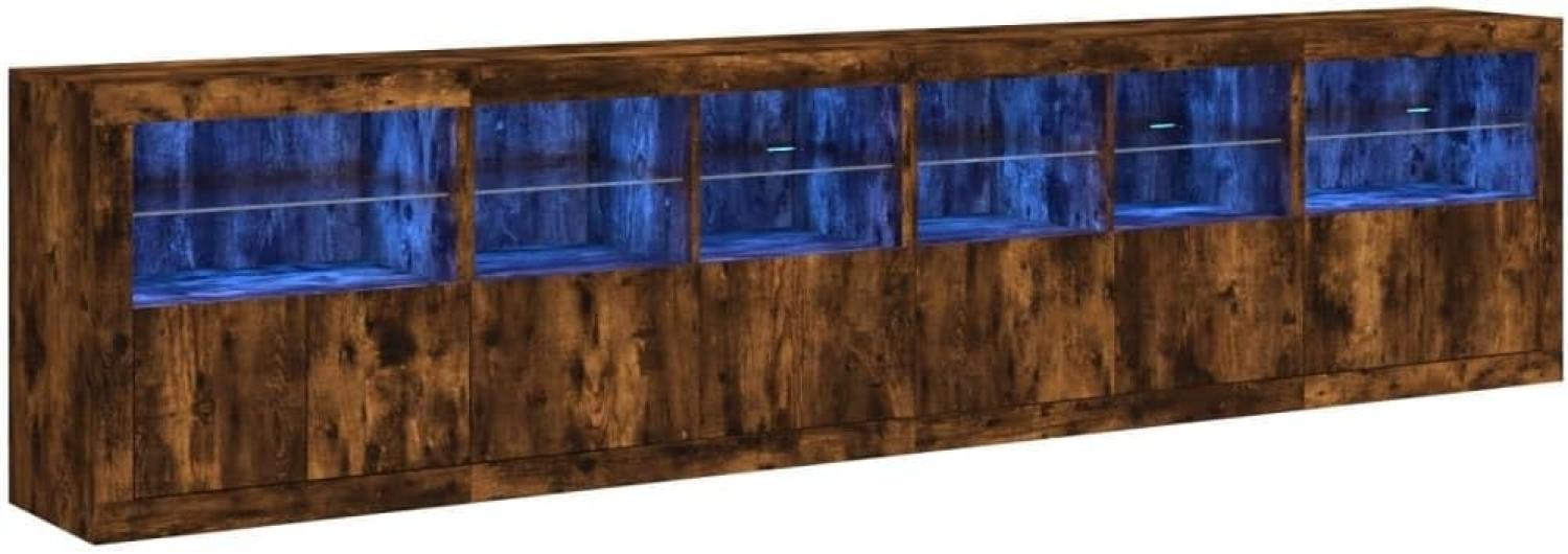 Sideboard mit LED-Leuchten Räuchereiche 283x37x67 cm 3209020 Bild 1