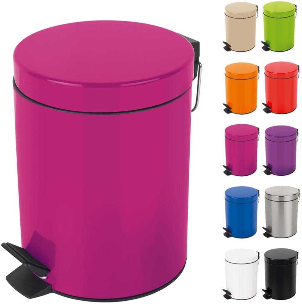 Spirella Kosmetikeimer "Sydney Pink" Mülleimer Treteimer Abfalleimer - 5 Liter – mit herausnehmbaren Inneneimer Bild 1