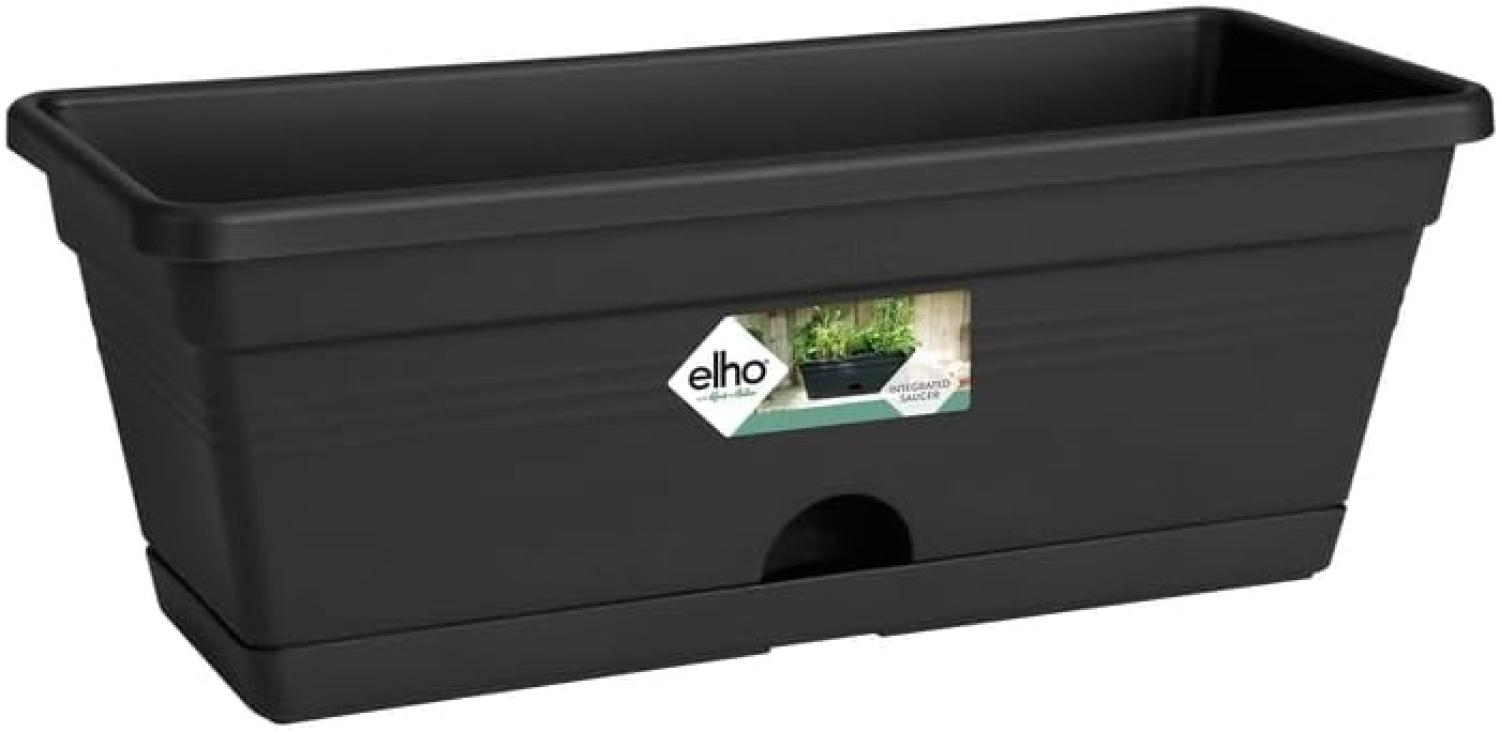 Elho Green Basics Balkonkasten Mini 30 - Übertopf - Lebhaft Schwarz - Drinnen, Draußen & Balkon - L 11. 9 x W 29. 8 x H 10. 6 cm Bild 1