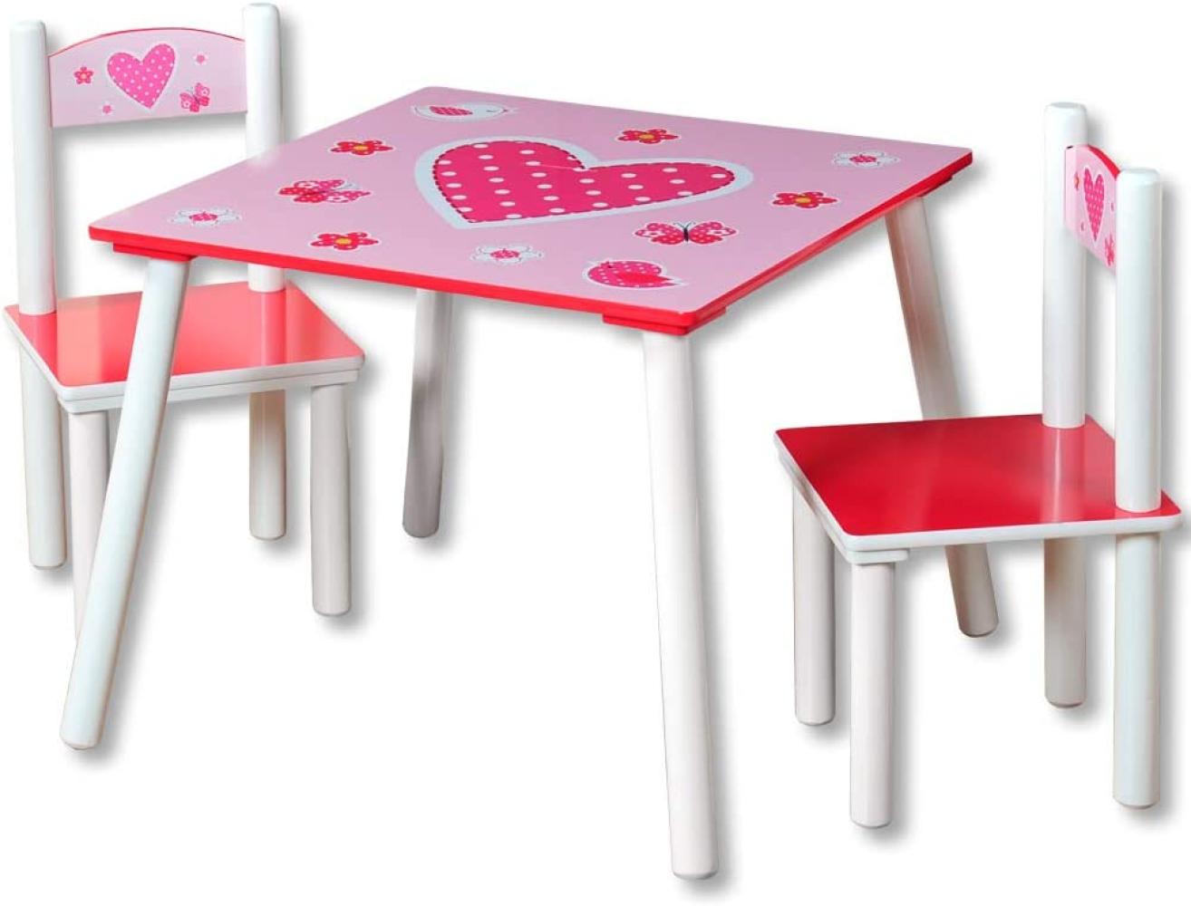 Kesper 'Herzen' Kindersitzgruppe weiß/rot/pink Bild 1