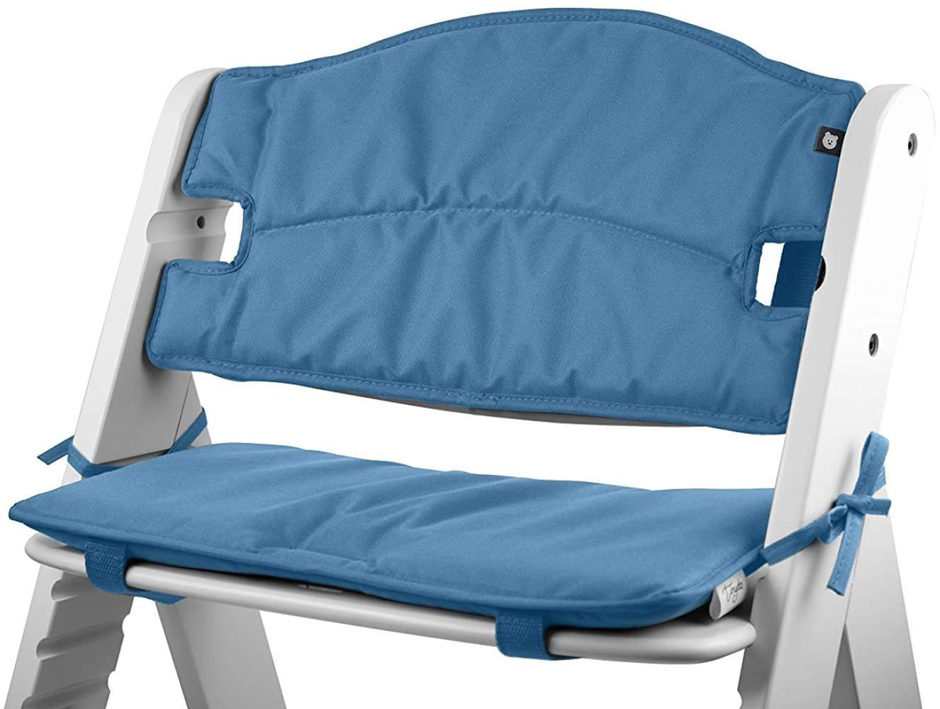 Tinydo® Hochstuhl-Sitzkissen optimal für Hauck Alpha und ähnliche Treppenhochstühle 2teilg. Set mit Memory-Schaum-Dämpfung Sitzverkleinerer-Auflage für Babystühle rutschfest pflegeleicht (Blau) Bild 1