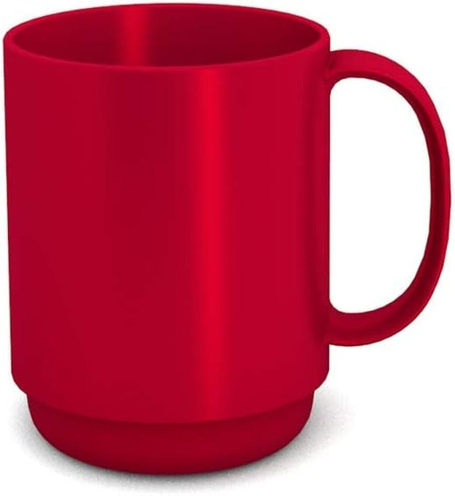 Ornamin Becher mit Henkel 300 ml rot (Modell 510) - Mehrweg-Becher Kunststoff, Kaffeebecher Bild 1