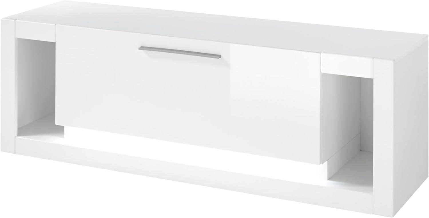 TV-Lowboard Ladis in weiß Hochglanz 150 cm Bild 1