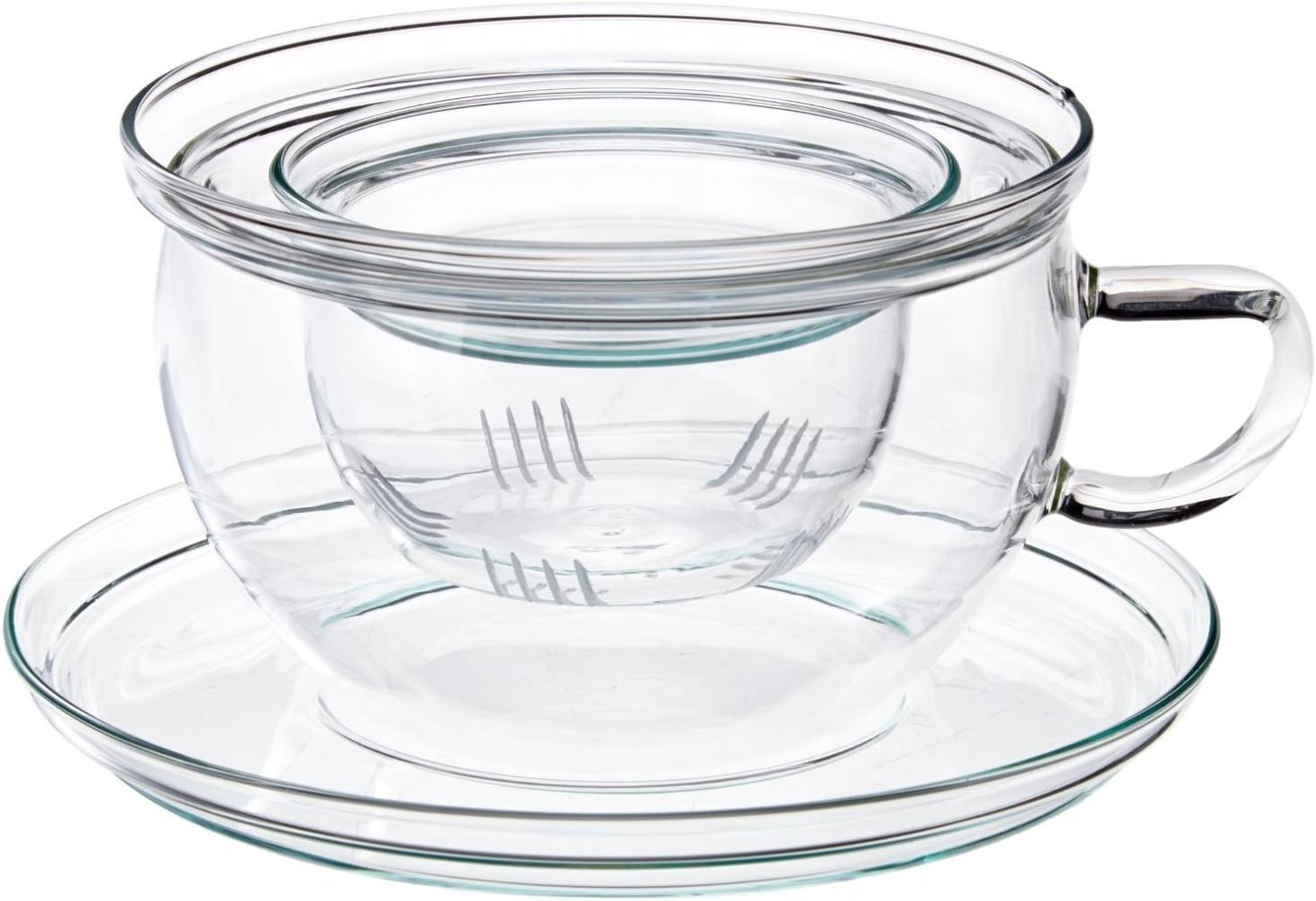 Trendglas Jena Teetasse Tea Time aus Glas mit Sieb und mit Deckel Bild 1