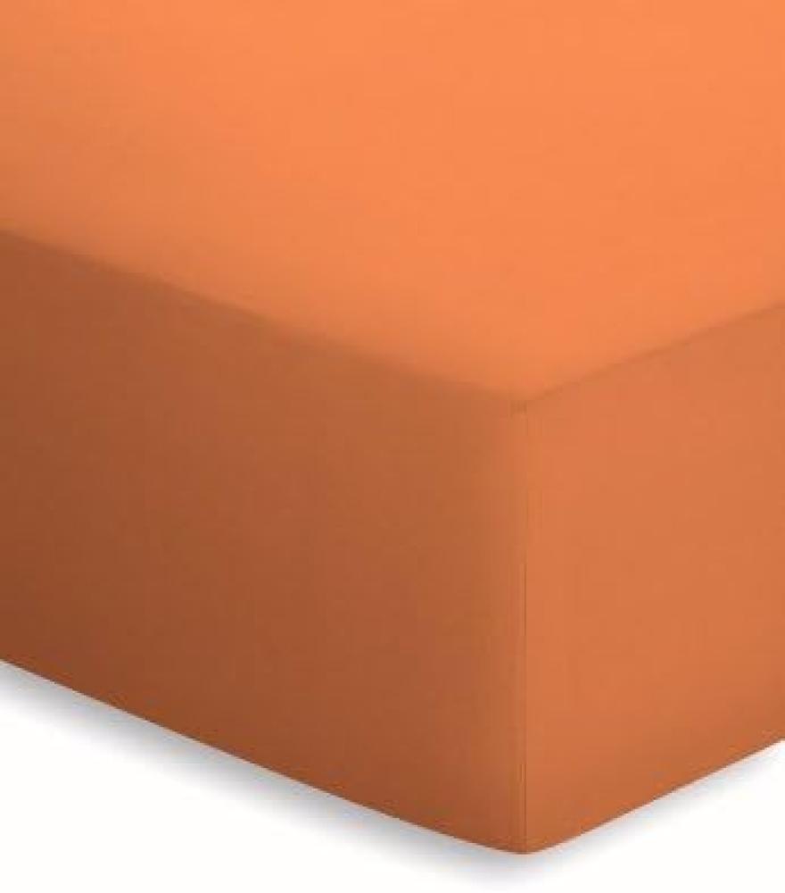 Schlafgut Basic Jersey Spannbettlaken | 90x190 - 100x200 cm | orange Bild 1