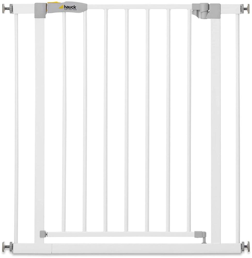 Hauck Open N Stop KD Türschutzgitter/Treppengitter, 75-80 cm, ohne Bohren/erweiterbar mit Verlängerungen von 9 cm und 21 cm bis 122 cm/ kombinierbar mit Y-Spindeln/ Metall/beidseitig schwenkbar/ weiß Bild 1